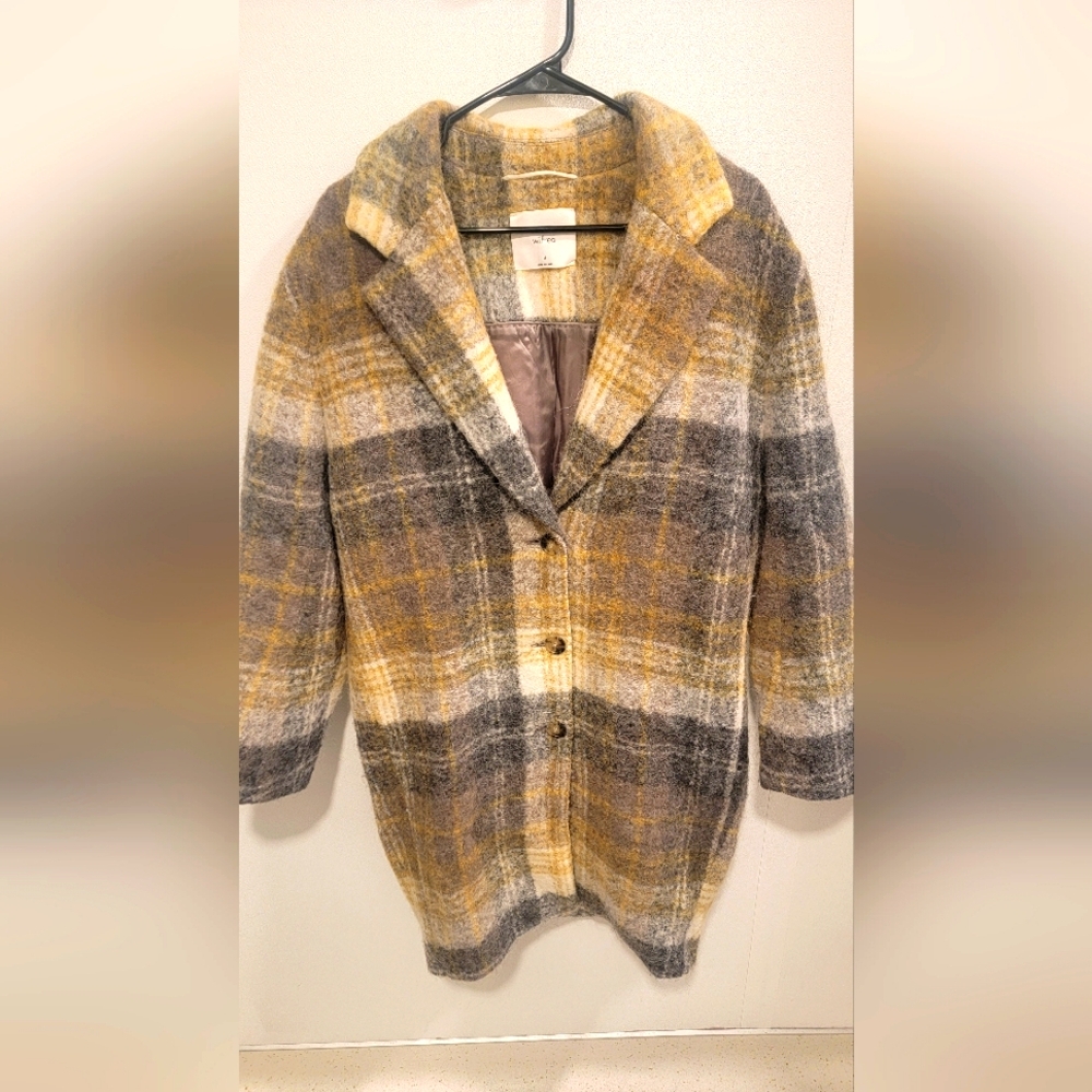 wilfred, JULIEN - ALPACA WOOL COAT, Multi-Plaid, Medium.